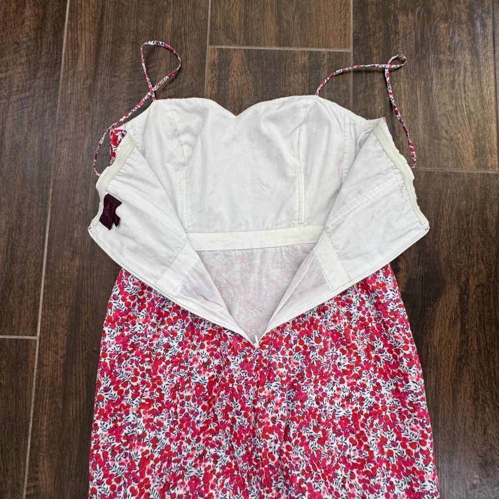 J Crew x Liberty of London Wiltshire Fit & Flare Midi Dress, Floral Berry, Sz 8T - Picture 14 of 17